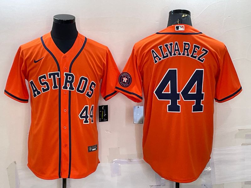 Men Houston Astros #44 Alvarez Orange Game Nike 2022 MLB Jersey->houston astros->MLB Jersey